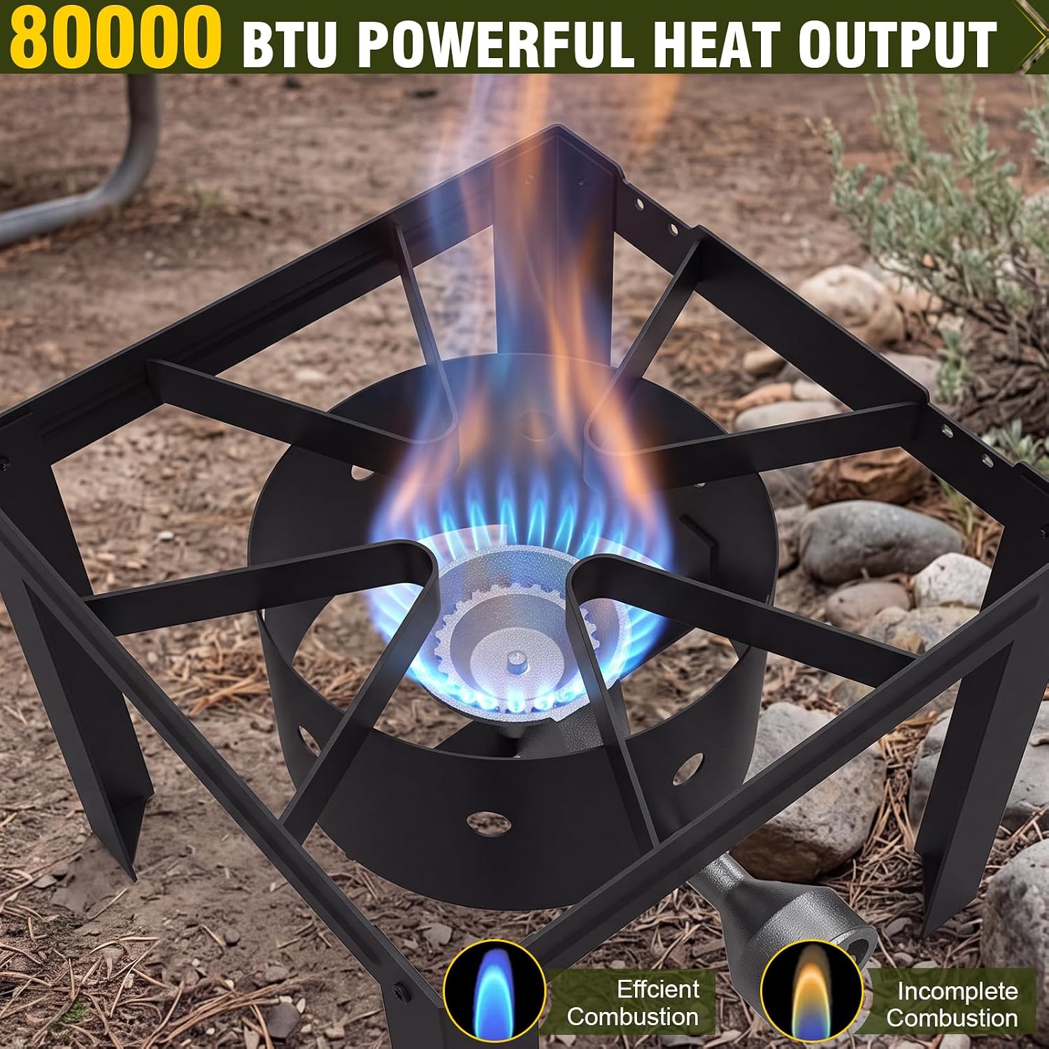 Bestfire 80,000BTU Propane Burner Gas Stove for Outdoor Cooking, Turkey Frying Burners for Camping,Crawfish Boil - Image 3